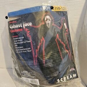 New Scream Bleeding Face Ghost Face Kids Costume Halloween Size: Large 10/12‎